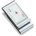 Ace of Diamond Metal Chrome Plated 2-Sided Money Clip